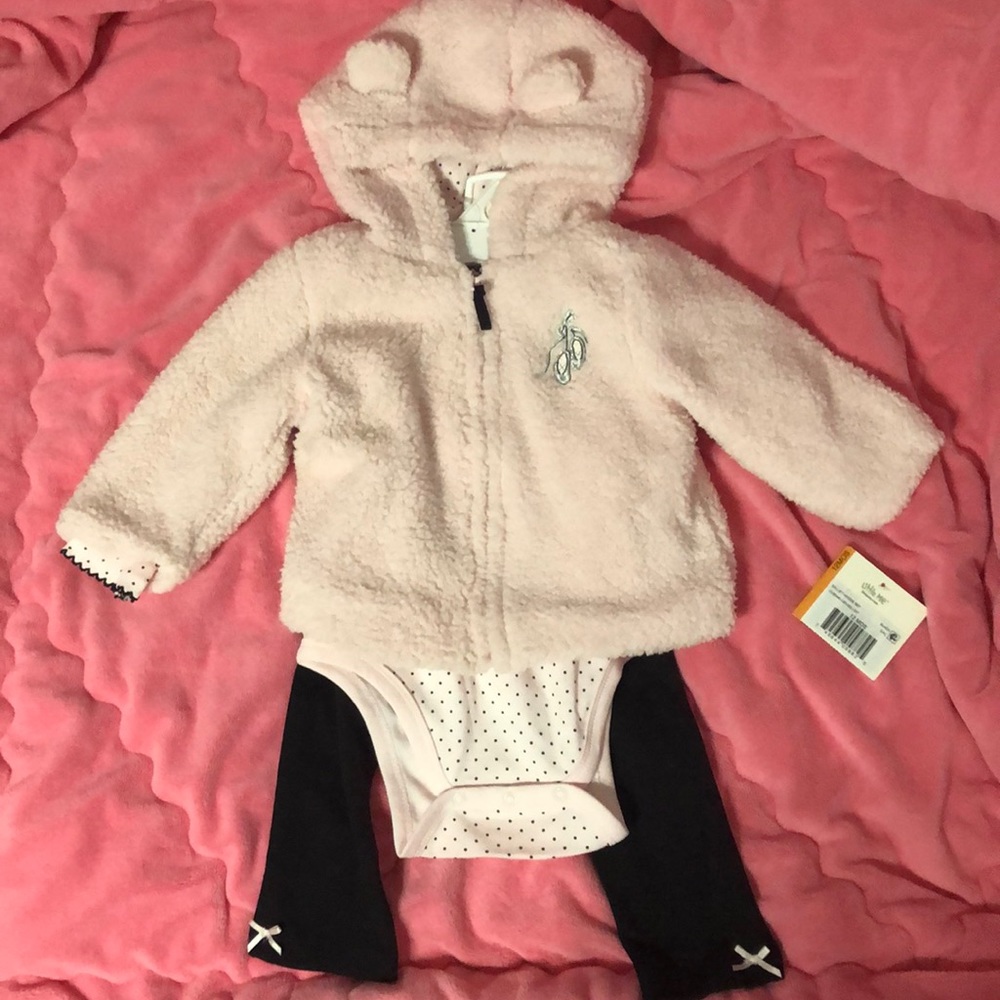 Little Me ballet hoodie 3 piece set- 12 months